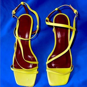 STAUD Gita Sandals - Lime Citron - Size 38 EU/ Women’s US 8